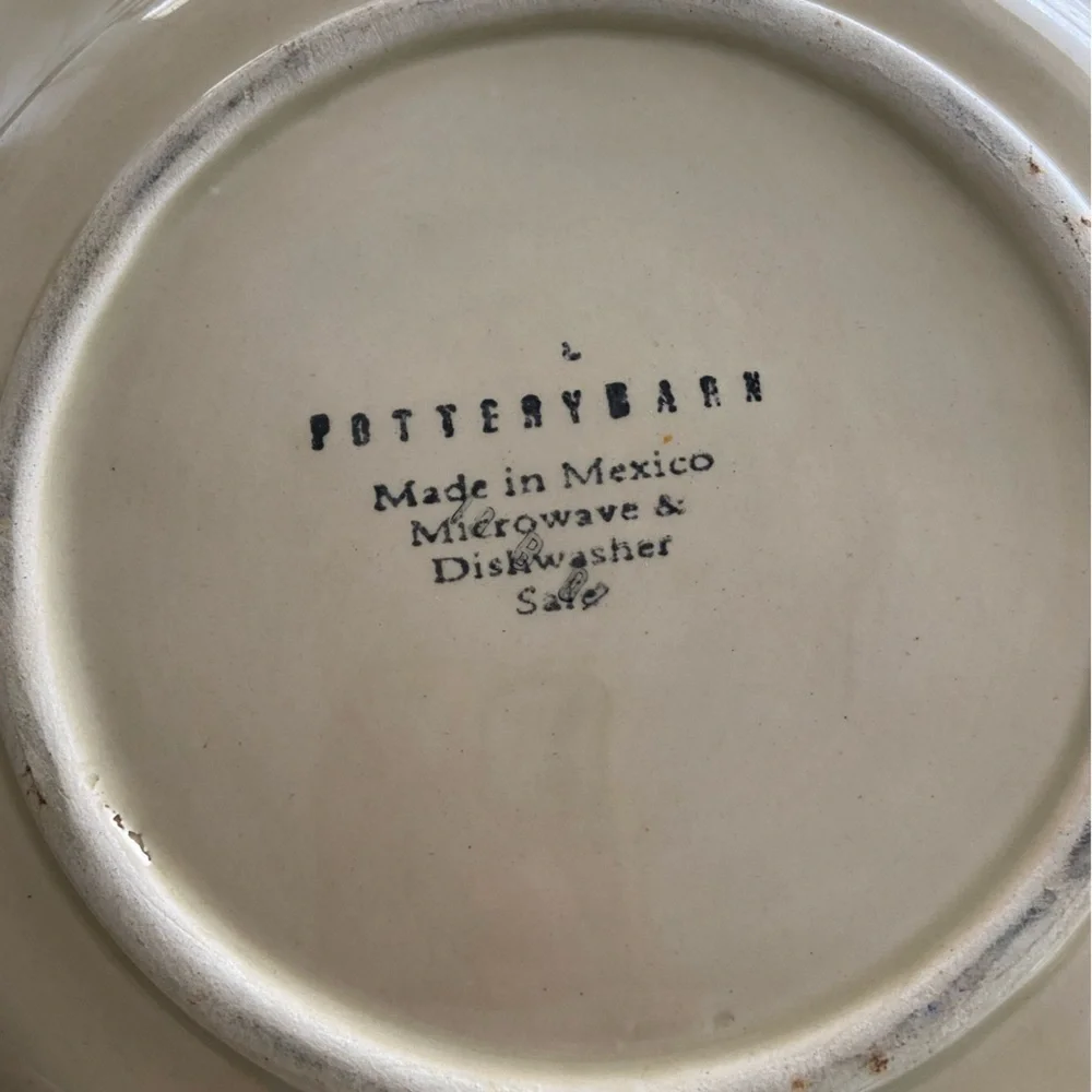 Set 2 POTTERY BARN Mexico SAUSALITO Dinner Plates 12” CHOICE Ivory Green Spice